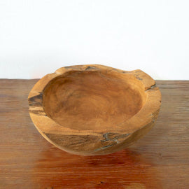 Handgesneden Teakhouten kom 20x7
