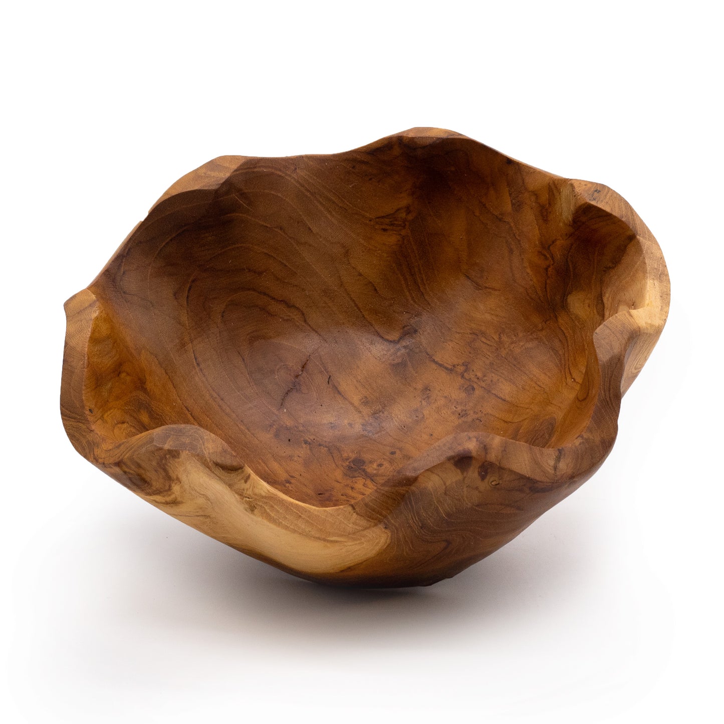 Gemiddelde Gladde Teakhouten Fruitkom 21x9 cm