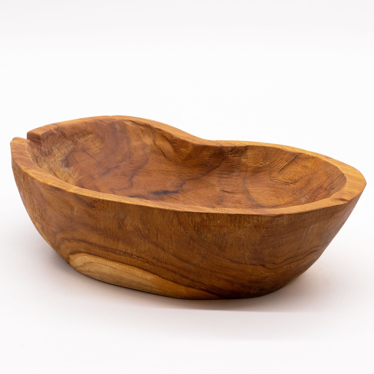 Natuurlijke Ruwe Vorm Teakhouten Kom - 31x22x8 cm