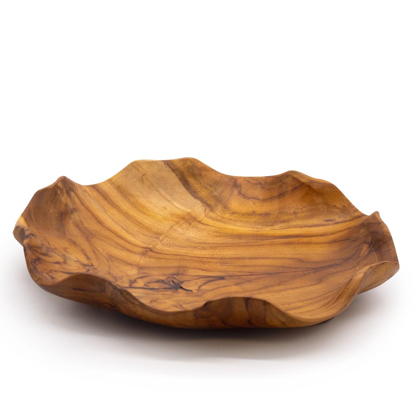 Gladde Ronde Teakhouten Fruitkom - 28x5,5 cm