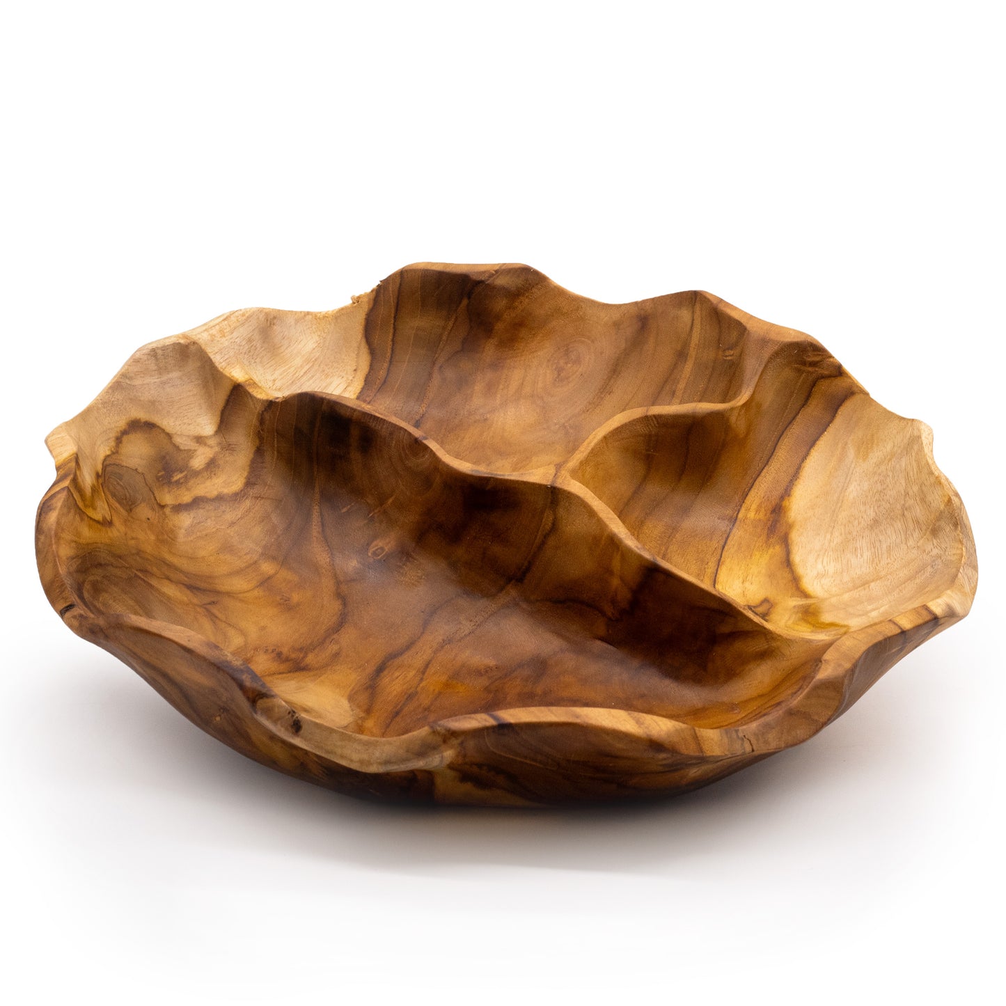 Gladde Rond Teakkom met Drie Secties - 30x5,5 cm