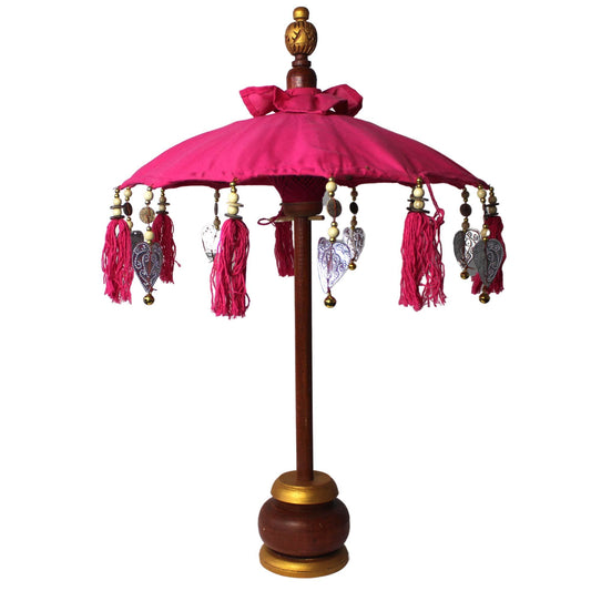 Bali Huisdecoratie Paraplu - Katoen - Roze - 40cm