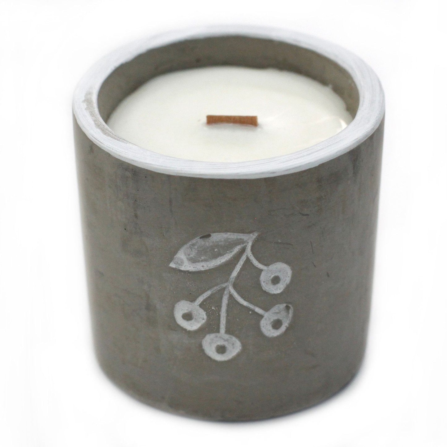 Medium Concrete Soy Candle - Berrys - Juniper & Sweet Gin
