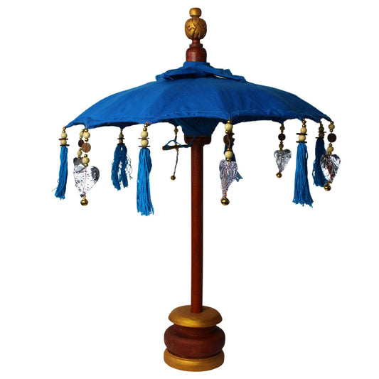 Bali Huisdecoratie Paraplu - Katoen - Turkoois - 40cm