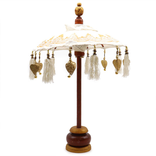 Bali Huisdecoratie Paraplu - Doek - Gouden Decoratie - 40cm