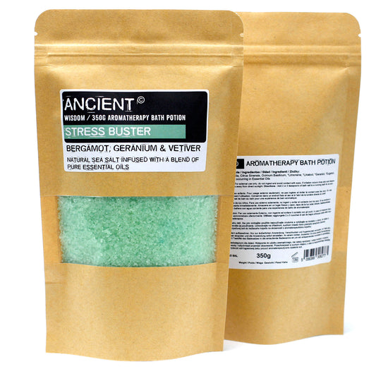 Aromatherapie Badpotion in Kraft Zak 350g - Stressverlichter
