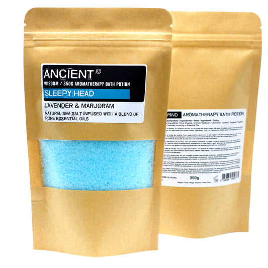 Aromatherapie Badpotion in Kraft Zak 350g - Slaperig Hoofd