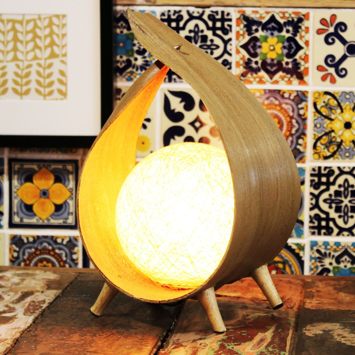 Natürliche Kokosnusslampe - Natürliche Überlappung