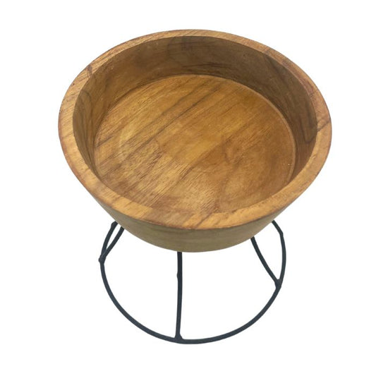 Erhöhte Teakholzschale 15 cm - Kleine Schale