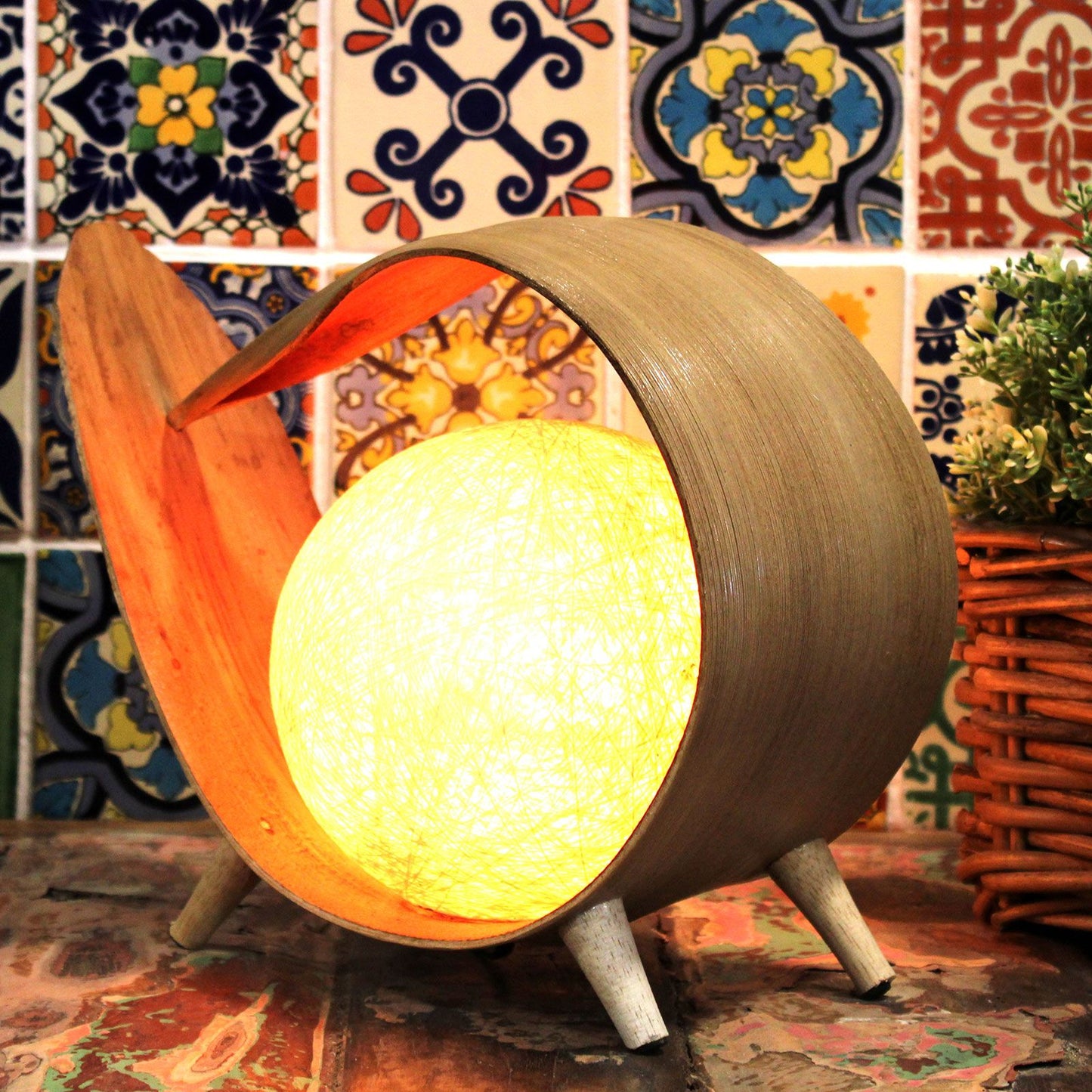 Natürliche Kokosnusslampe - Natürliche Schlaufe
