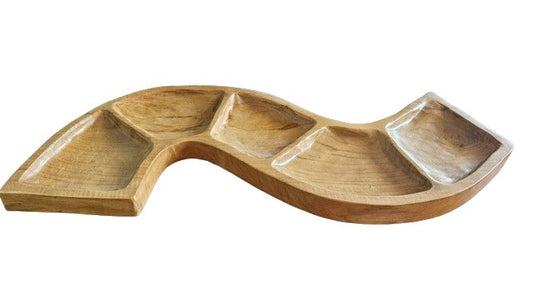 Schlangenförmige Teakholzschale ca. 55cm