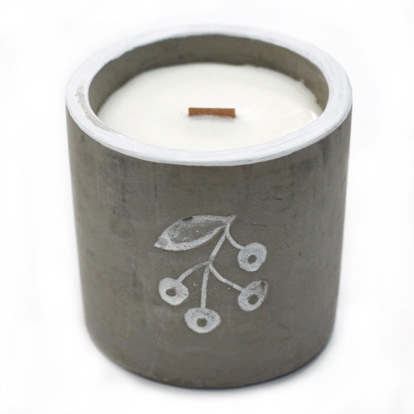 Medium Concrete Soy Candle - Berrys - Juniper & Sweet Gin