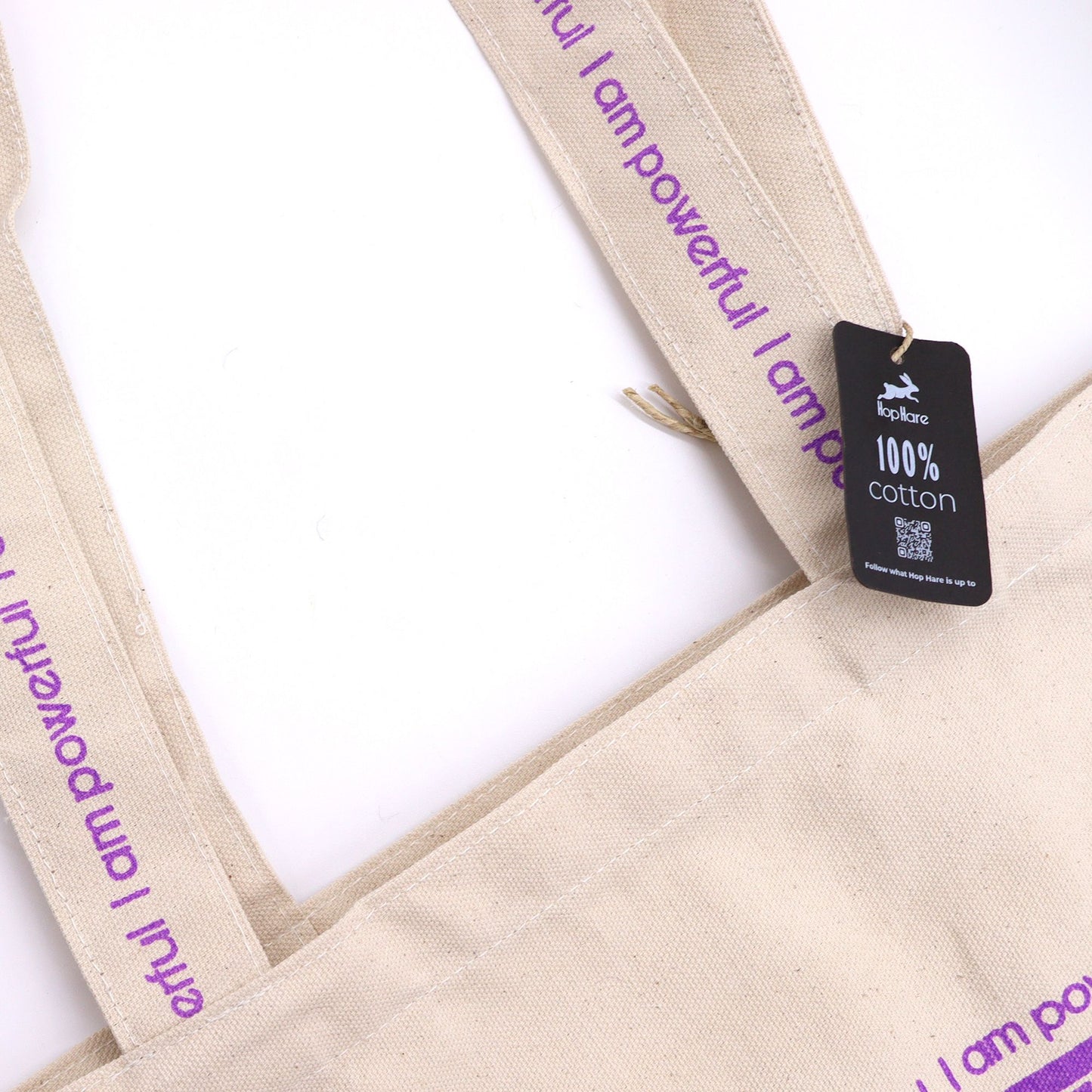 Hop Hare Tote Bag - I am Powerful - Cotton canvas