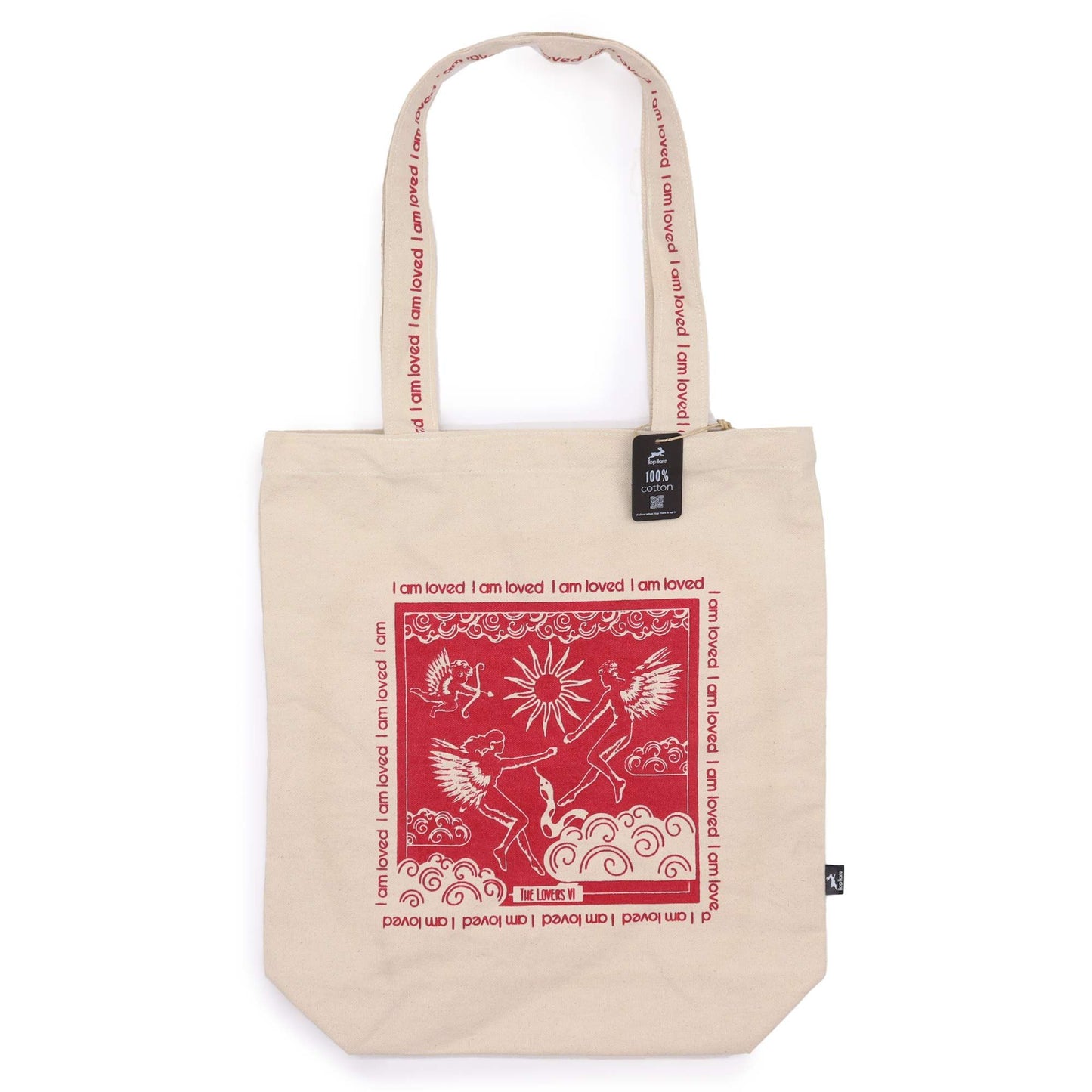 Hop Hare Tote Bag - Ich bin geliebt - Baumwollcanvas