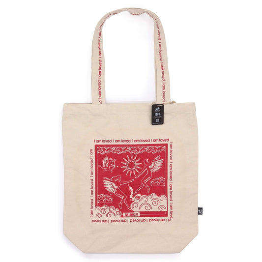 Hop Hare Tote Bag - Ich bin geliebt - Baumwollcanvas