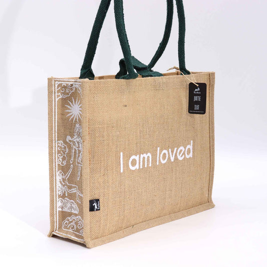 Hop Hare Jute Big Bag - Ich bin geliebt