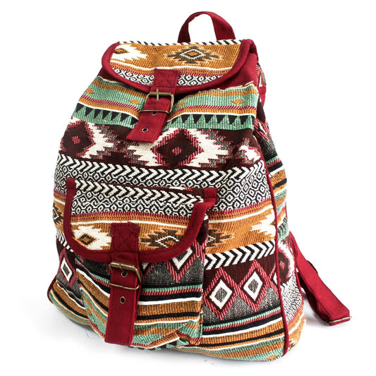Jacquard-Tasche - Schokoladenfarbener Rucksack