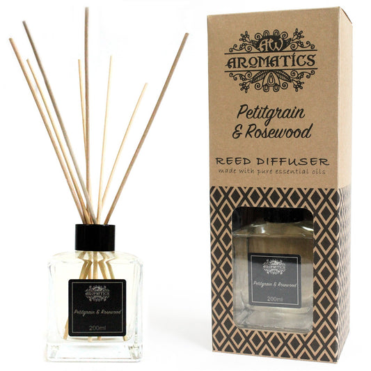 200ml Petitgrain & Rosewood Essential Oil Reed Diffuser