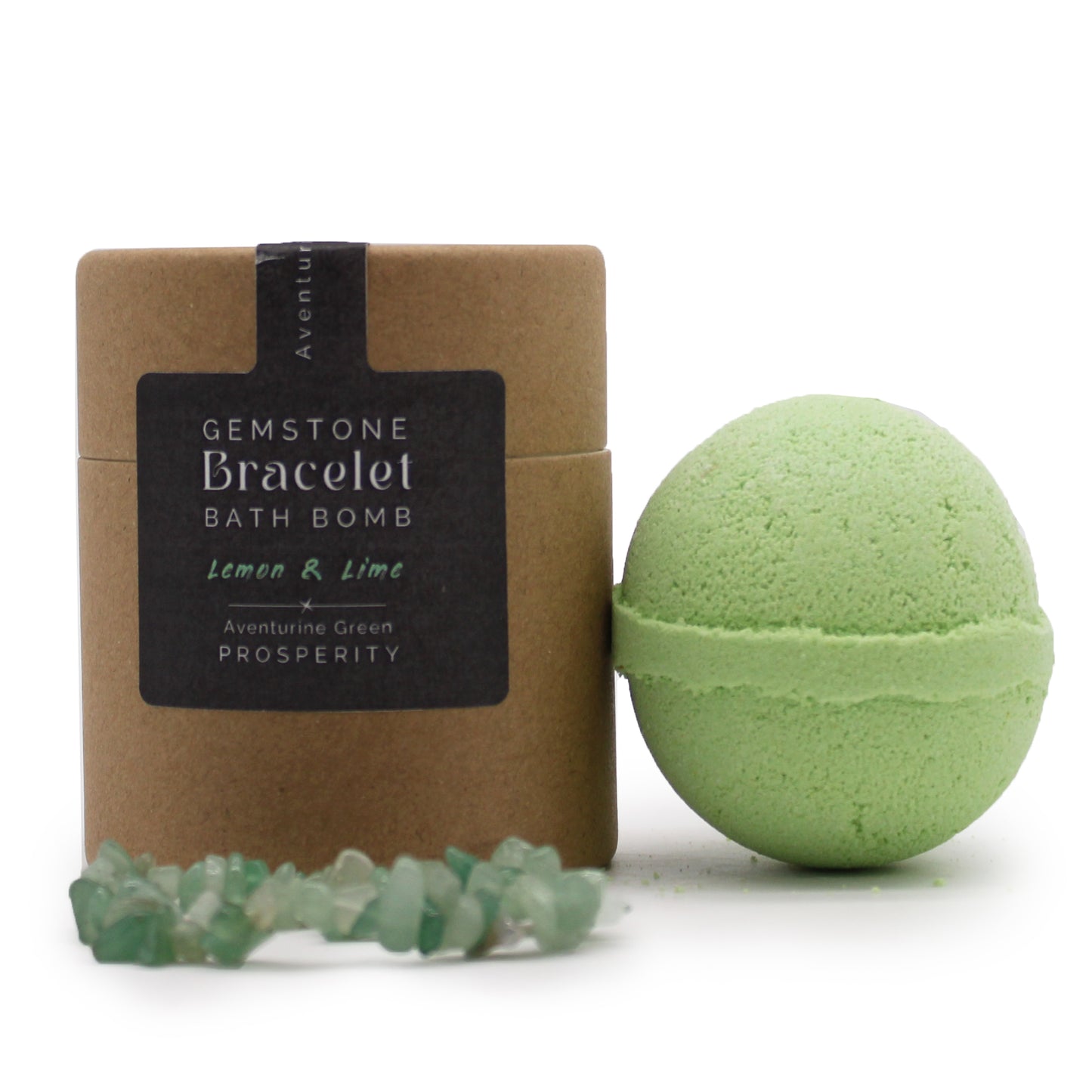 Green Aventurine Gem Bracelet Bath Bomb - Lemon and Lime